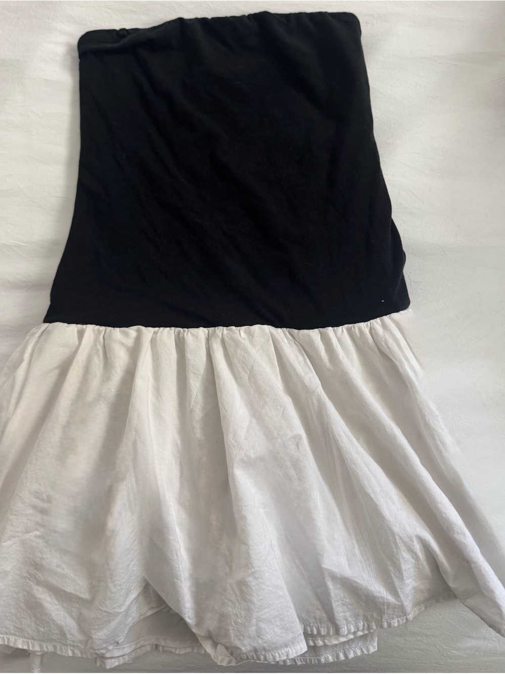 Hollister Black and White Strapless Mini Dress